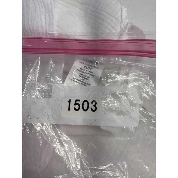 Vince Womens White Boxy Guaze short sleeve Top Blouse 1/4 button oversized XS - Picture 7 of 7